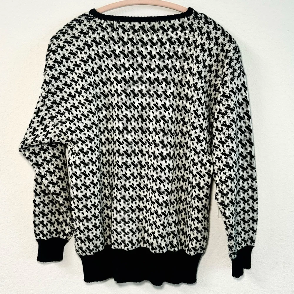 VINTAGE ANN WI HOUNDSTOOTH SWEATER - Picture 6 of 7